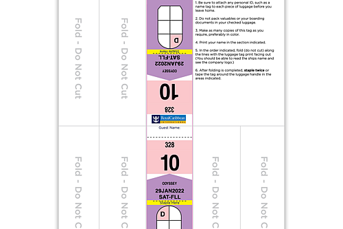 Royal caribbean luggage labels sales